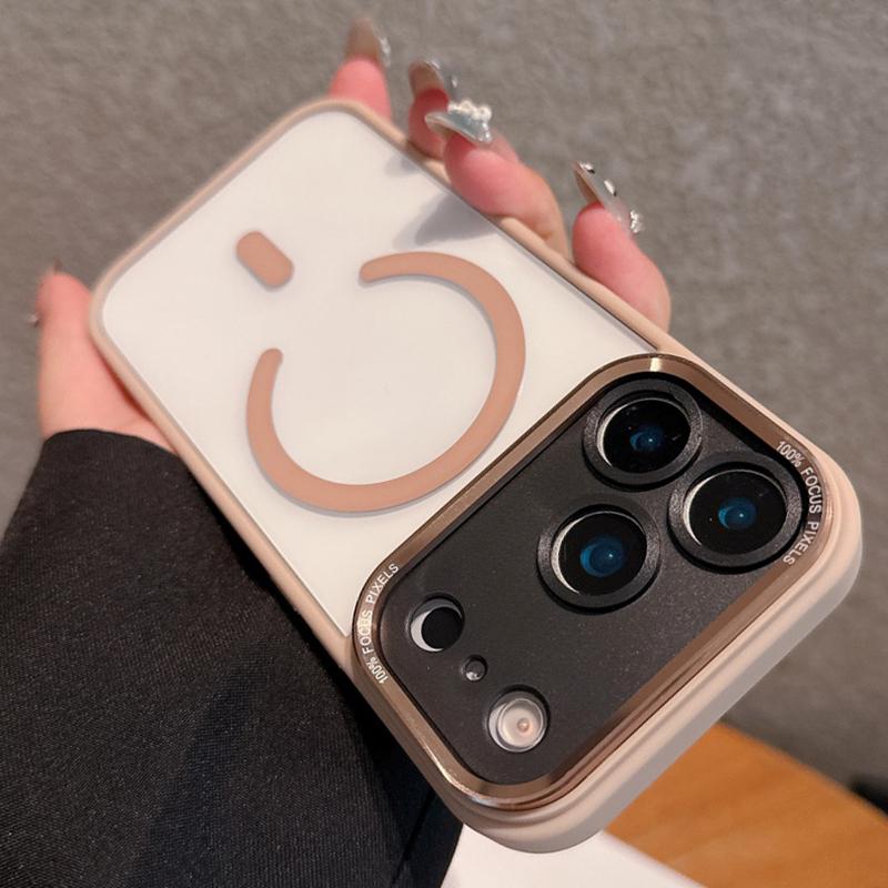 Transparent Metal Camera Bumper Cases For iPhone 17 11 12 13 16 Pro Max 15 16 Plus 17 Air For Magsafe Magnetic Clear Phone Cover