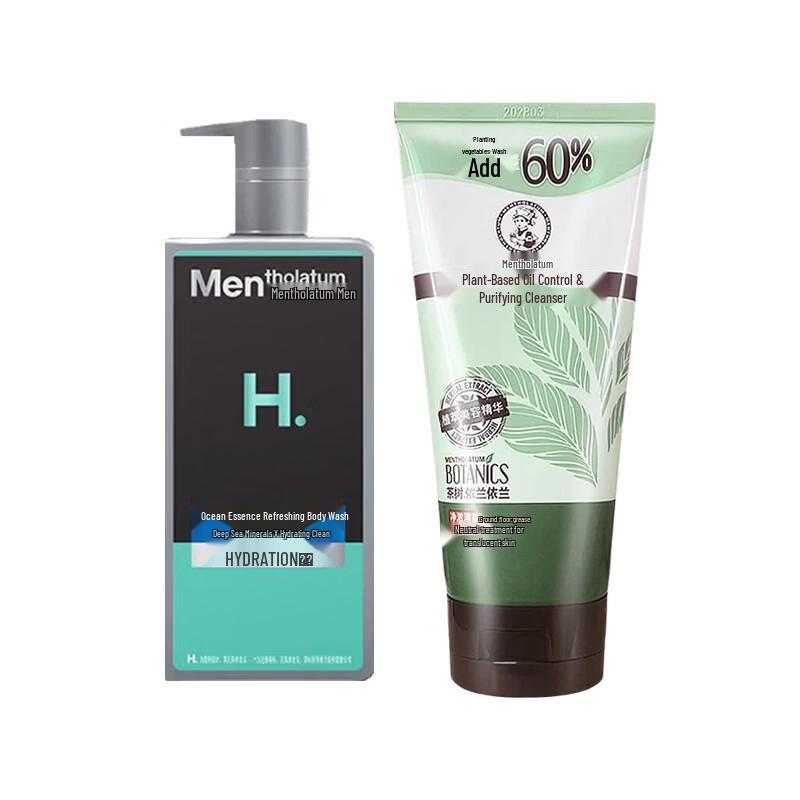 Набор освежающего геля для душа и средства для умывания лица Mentholatum для мужчин
