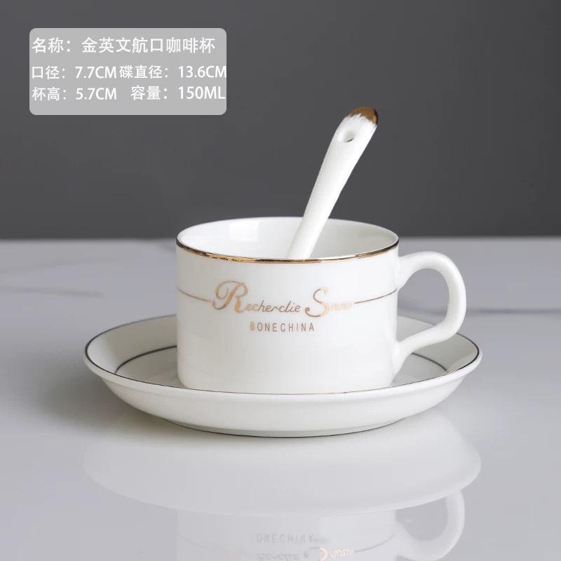 Ceramic coffee cup set handpainted goldpainted English cup saucer hotel coffee milk tea cup