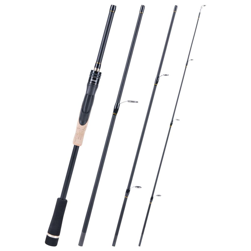 Goture Spinning Rod, 1.98m 6ft, EVA Grip, 4-Section Carbon Fiber, Lightweight, Portable, for Saltwater and Freshwater Fishing, Sea Bass, Egging