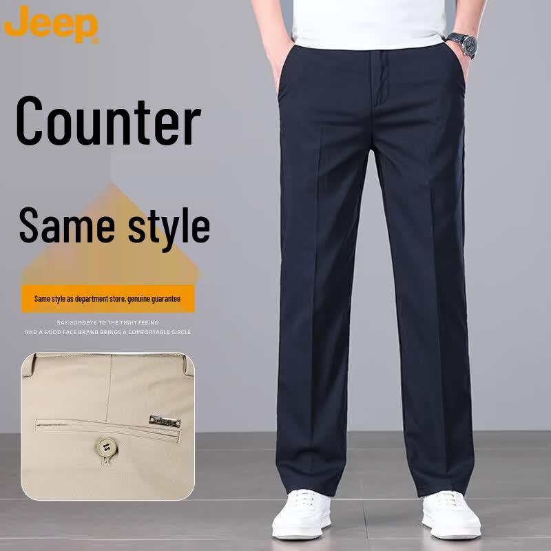 JEEP Men s Summer Thin Elastic Straight-Leg Casual Pants 38