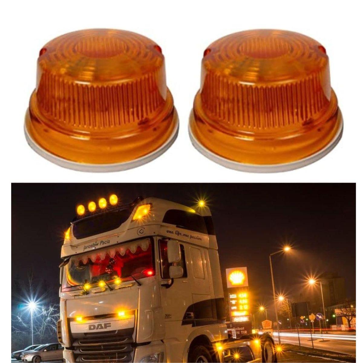 

12V Round Flashers Lights Universal Vehicle For Truck Tractor Bus,Iseki,Yanmar Lights Emergency Vehicle Flashers Amber| 2 Pieces