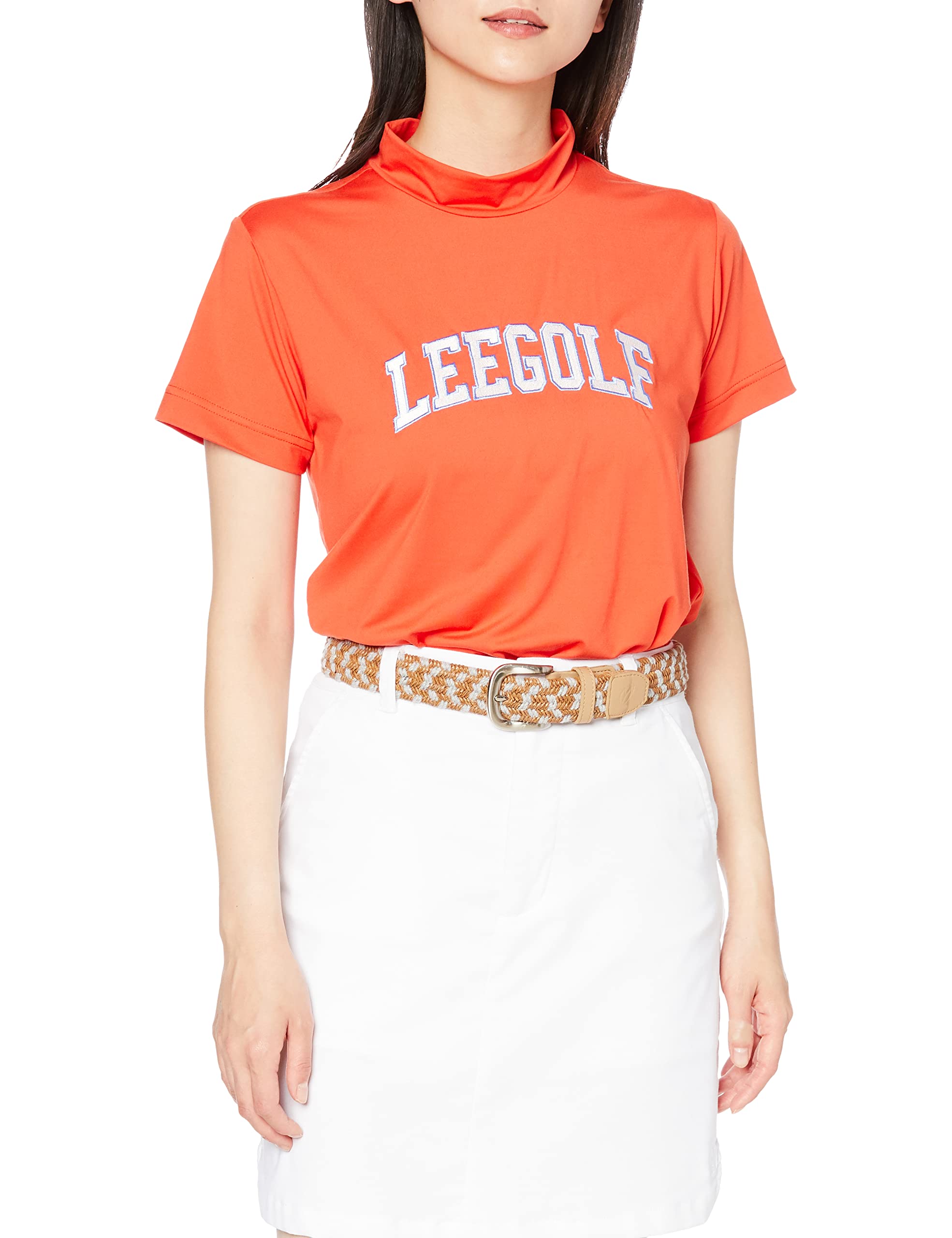 

Lee Облегающая футболка с высоким воротом, маленькая женская, оранжевая, оранжевый