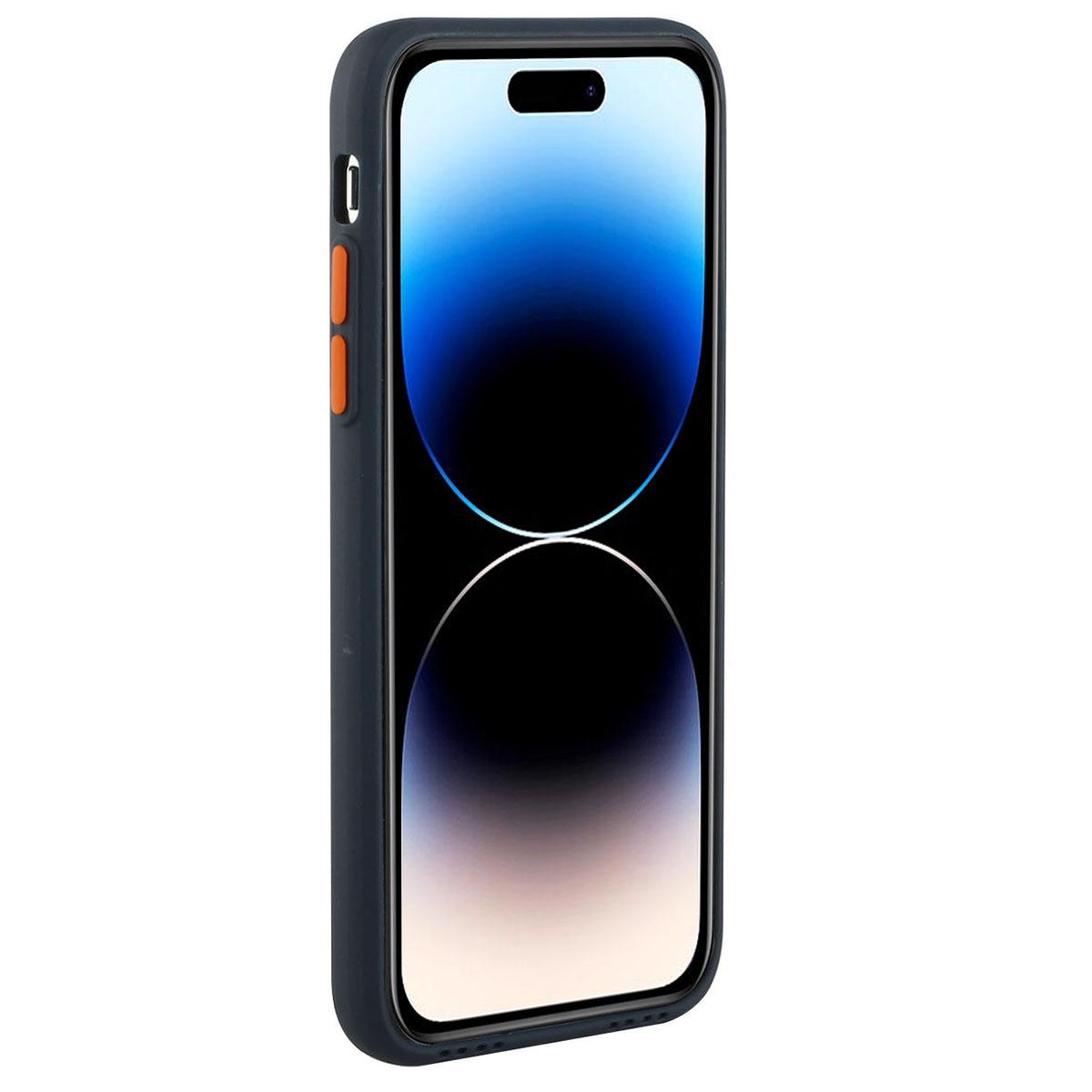 

For iPhone 14 Pro Case Anti-drop TPU Phone Cover with Card Slot Navy Blue