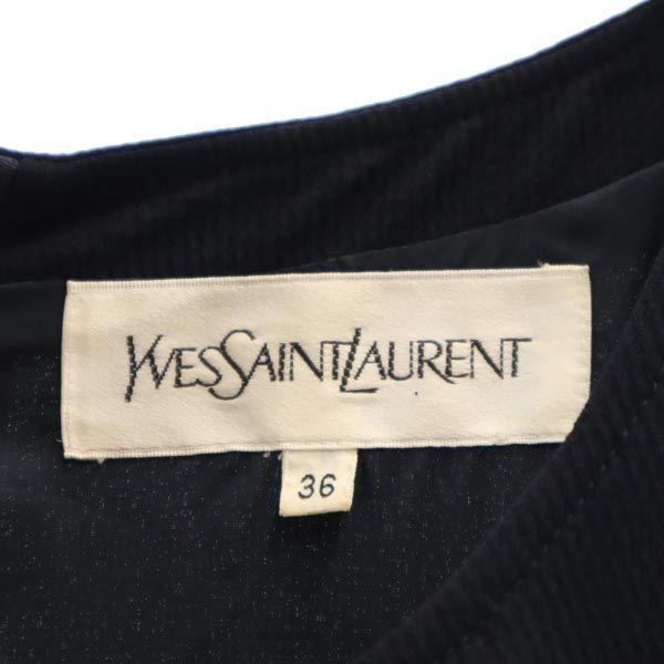 YVES SAINT LAURENT Sanyo Shokai Wool Blend Short sleeve one piece Women Used