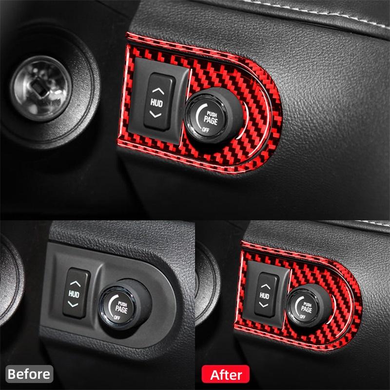 Fibra de carbono real para Chevrolet Camaro 2010 2011 2012 2013 2014 2015 Acessórios Interior do carro HUD Painel Guarnição Capa Decoração Adesivo