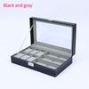 Elegant Faux Leather Watch and Glasses Organizer Box with Mirro Display Case Fashion Glasses Storage Box with Lock Buckle Travel