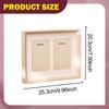 Double Medals Display Case Box Gifts Tabletop Decor Collectible Photo Frame Wood for Patches Runners