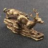 Antique Miscellaneous Bronze Brass Small Ornament Of A Tiger Catching A Deer