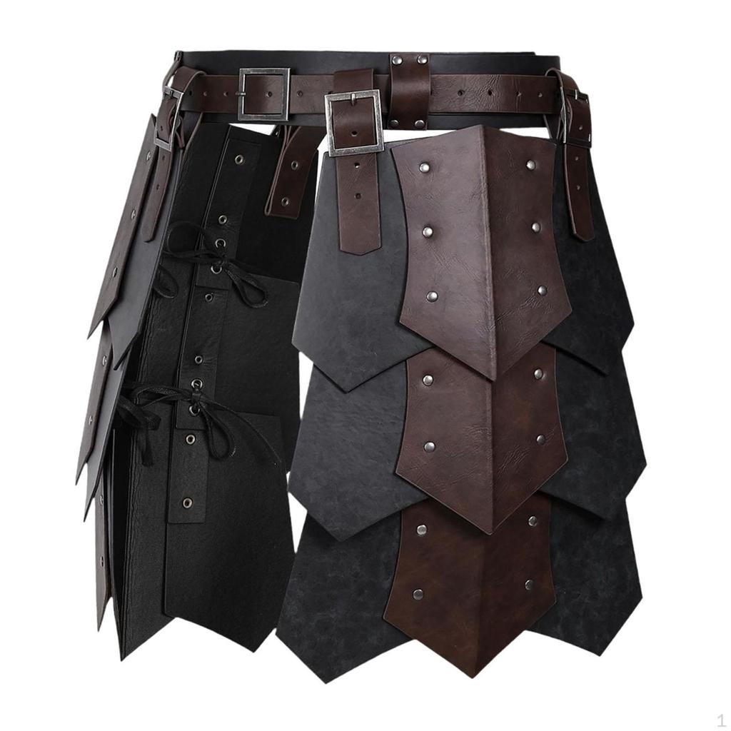Medieval Faux Leather Thigh Decorative Wide Belt for Carnival Fancy Dress