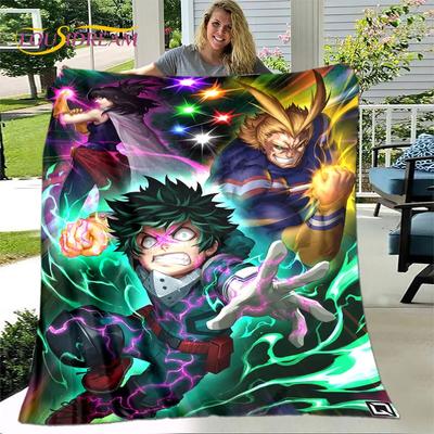 My Hero Academia Anime Cartoon Weiche Plüschdecke, Flanelldecke, Überwurfdecke für Wohnzimmer, Schlafzimmer, Bett, Sofa, Picknick-Abdeckung