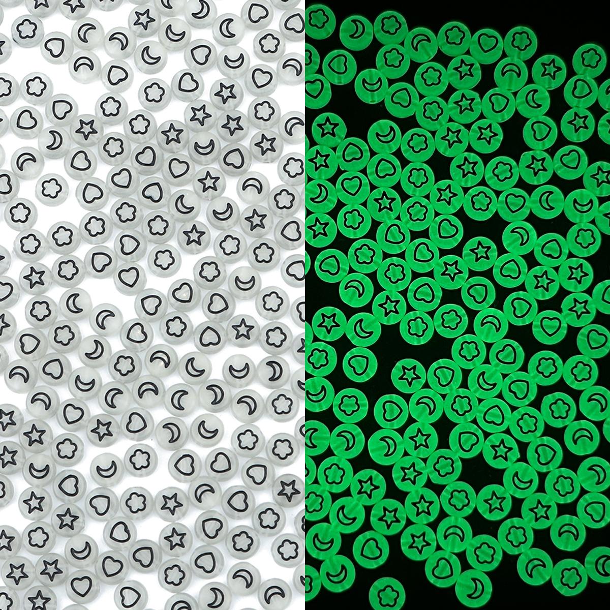 

100 шт. светящиеся бусины с надписью «Любовь» Алфавит акриловые разнесенные бусины для изготовления ювелирных изделий DIY Подвески браслет ожерелье