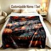 Basketball Theme Custom Blanket Personalized Name & Text Customized Soft Warm Throw Blanket Home Decor