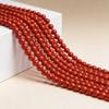 Natural Red Agate Round Beads - Semi-finished Persimmon Red Loose Beads for DIY Jewelry