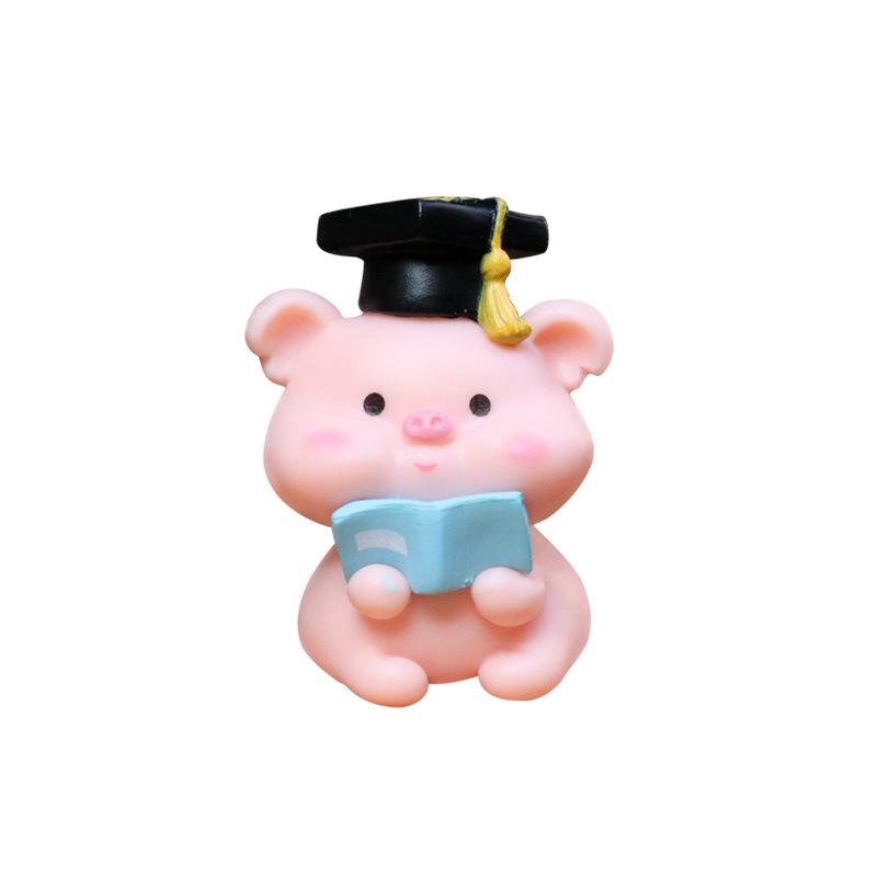 Pink Moon Pig Plushie Blind Box: Mini Pig Figurine and Accessory for Desk or Car
