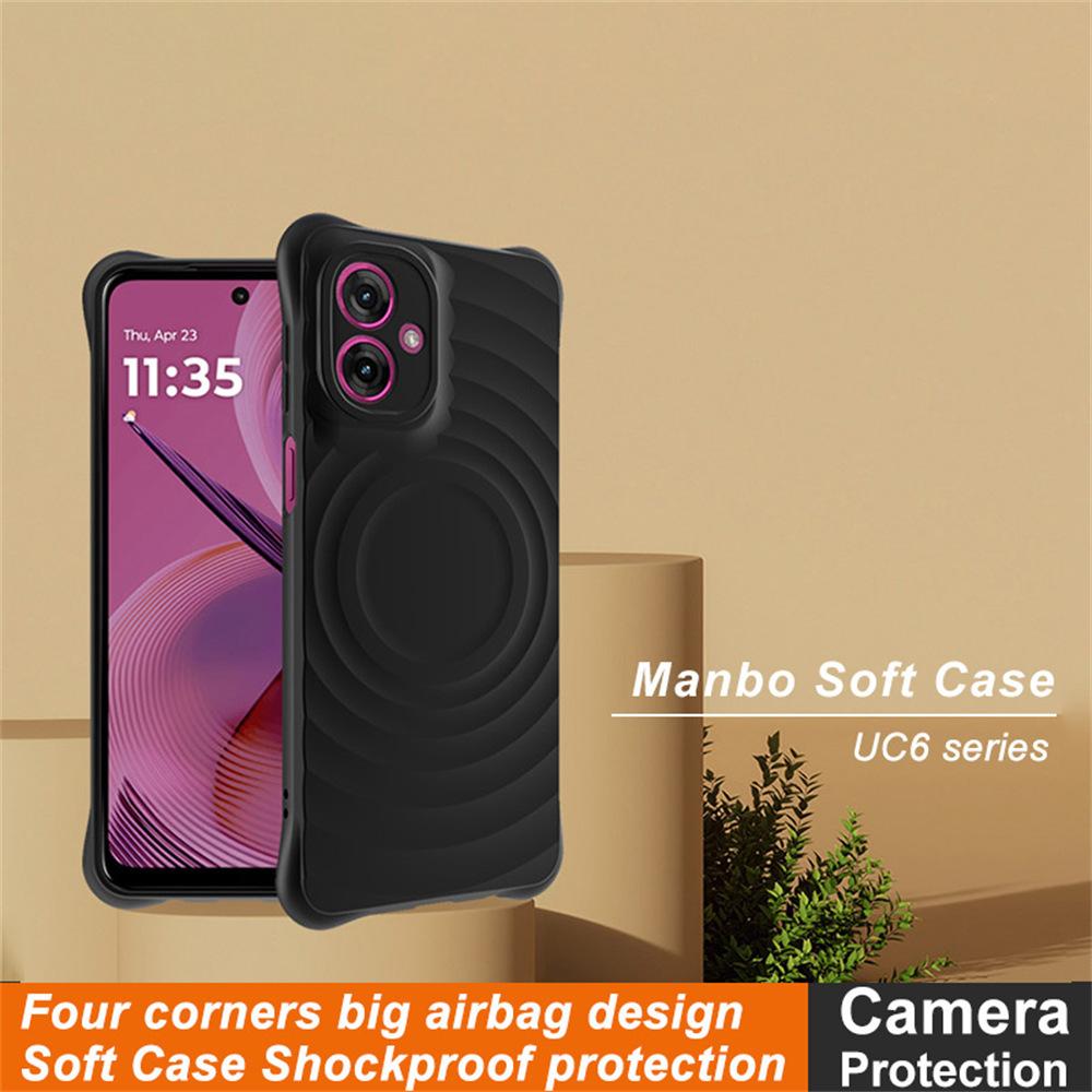 

IMAK UC-6 Series for Motorola Moto G55 5G Case Water Drop Texture Anti-Skid Matte TPU Cover Matte Black