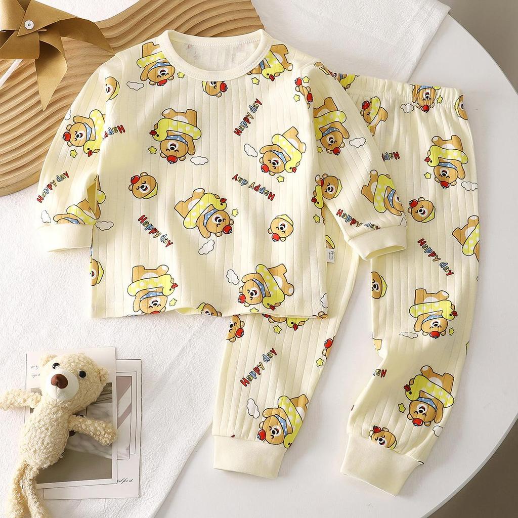 Children's Underwear Sets, Pure Cotton Autumn New Style Baby Boys' Home Clothes, Girls' Pajamas, Long Johns and Long Johns Children's Clothing