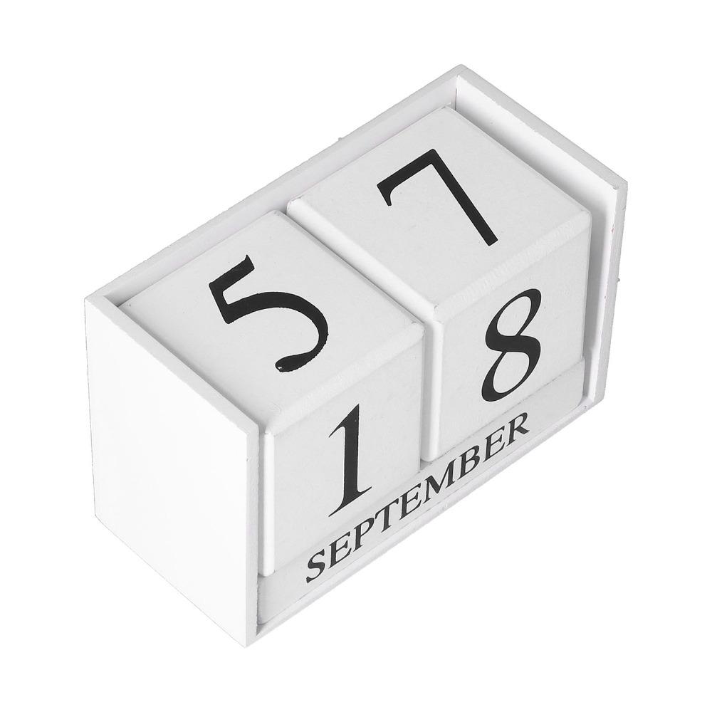 6pcs Month Desk Calendar Blocks Date Perpetual Desk Calendar Wooden Block Calendar Classroom Use