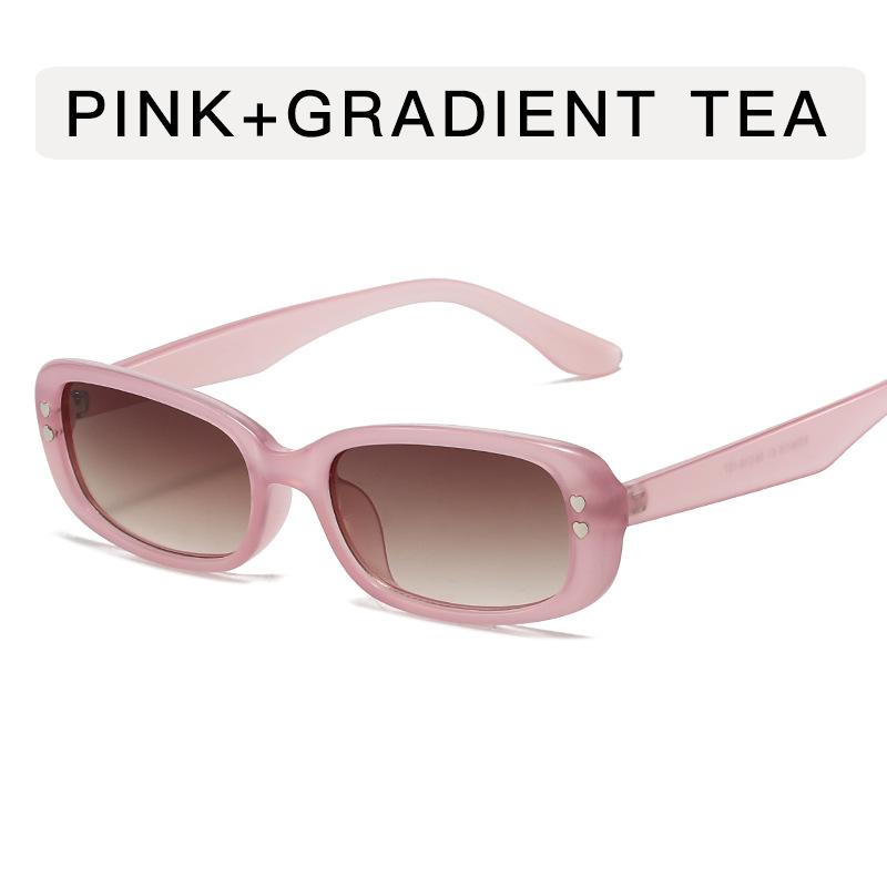 

Rivets Decoration Woman Sunglasses Rectangle Shape Cool Stylish Sun Glasses Man Driving Travelling Female Sun Glass