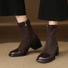 Krazing Pot Flock Winter Round Toe Modern Platform Size 33 Boots Size 43 Women Fashion British School Elastic Ankle Boots