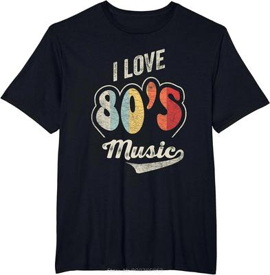 Retro Vintage 80s Music Tshirt I Love 80s Music 80s Bands T Shirt Unisex Clothing Tops Vintage Graphic Tees Oversized Tshirt