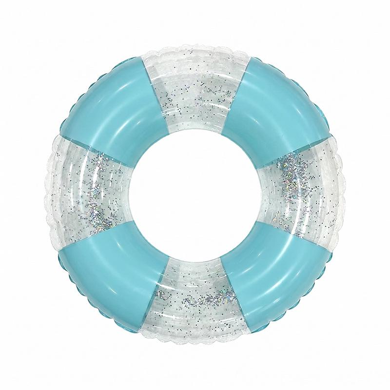 Sequin Mermaid Inflatable Swim Ring for Adults and Kids - Durable PVC Pool Float