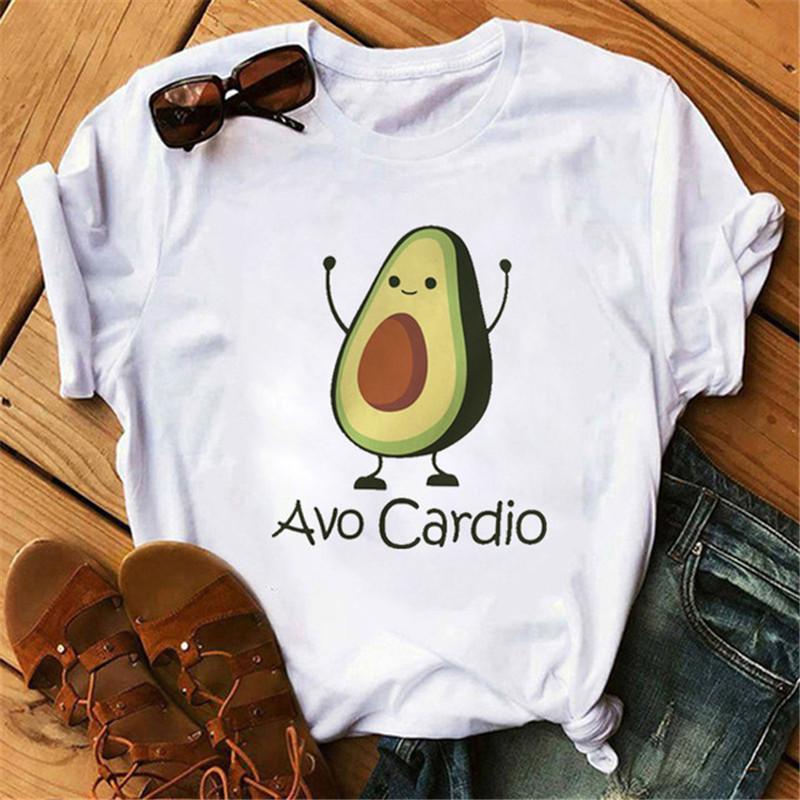 Maglietta Casual Harajuku da Donna Maycaur con Stampa di Avocado Estate Manica Corta T-shirt Casual Girocollo
