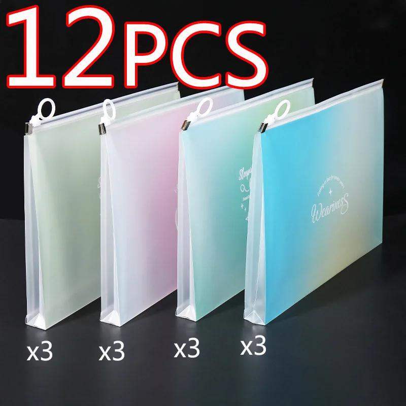 4/12pcs A4 Space Zipper Folder File Bag Pouch Sakura Stationery Storage Bag for School Office Supplies Cartoon Storage Organizer
