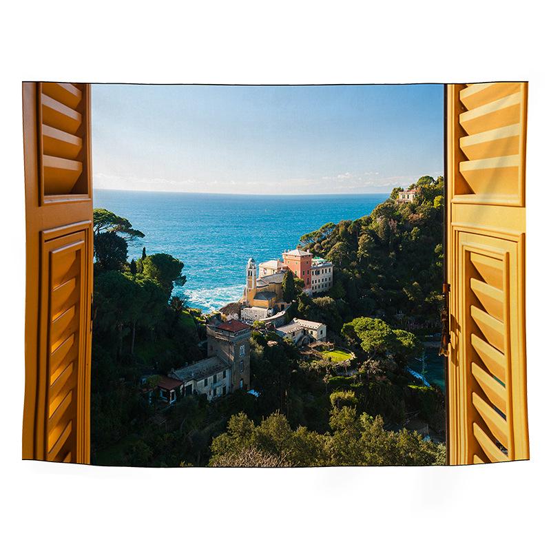 VIKAMA Atmospheric Landscape Tapestry Bedroom  Living Room Sofa Backdrop Guesthouse  Dormitory Decorative Hanging Tapestry