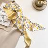 2/5Pcs Retro Yellow Multifunctional Decoration Small Silk Scarf Temperament Headband Long Ribbon Headband Bow Hair Accessories