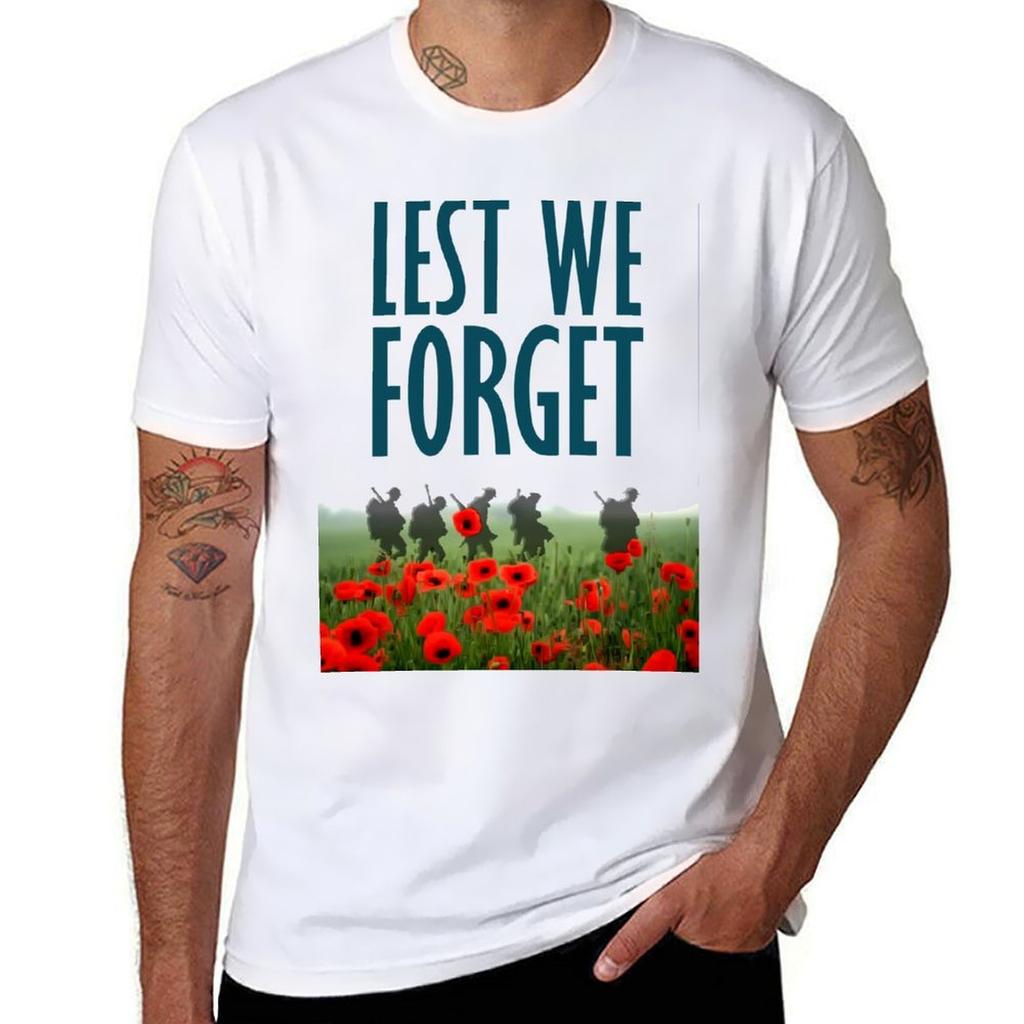 Lest We Forget Masks TShirt Sports Casual Short Sleeve Cotton Tee