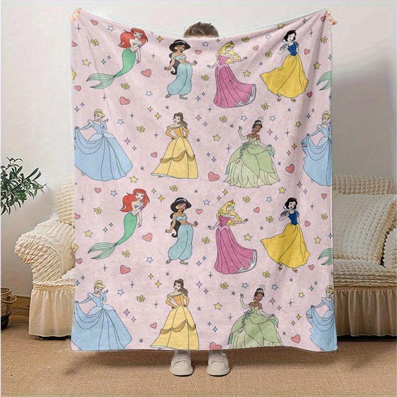 

1pc Disney Princesses Patterned Throw Blanket, Perfect for Home Decor, Couch Cover, Outdoor Use, Gifts, Soft Blanket Suitable for Bedroom, Living Room 130x150cm