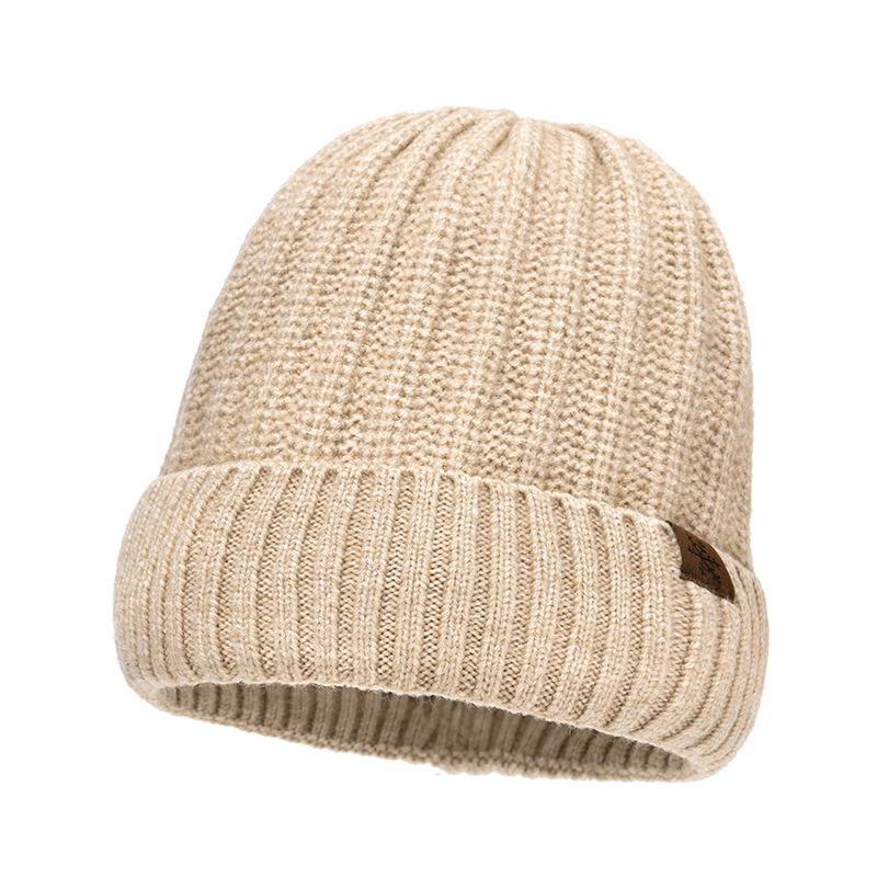 Hat Men's Autumn Winter Warm Cold-Proof Knitted Hat Women Ear Protection Hat Big Head Wool Hat