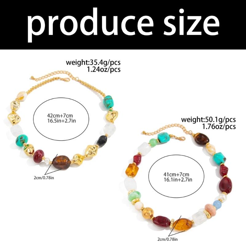 Bohemian Resin Beaded Chokers Necklace Elegant Palaces Styles Jewelry For Women