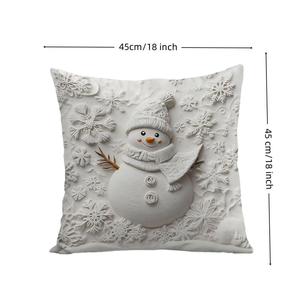 Christmas Day Pillowcase Pillow core protection Removable Cushion Slipcover Polyester Pillow Case Protector Holiday Supplies