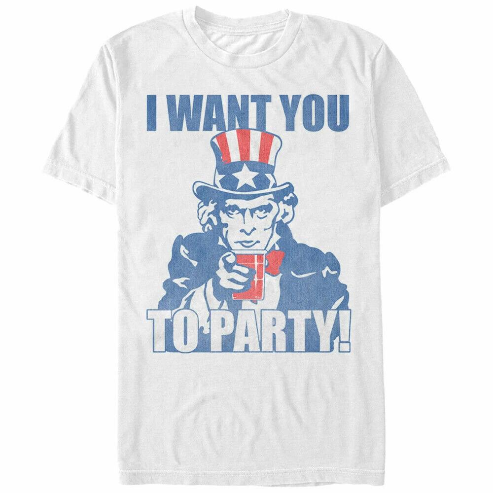I Want You To Party Uncle Sam Fourth 4th Of July White Shirt