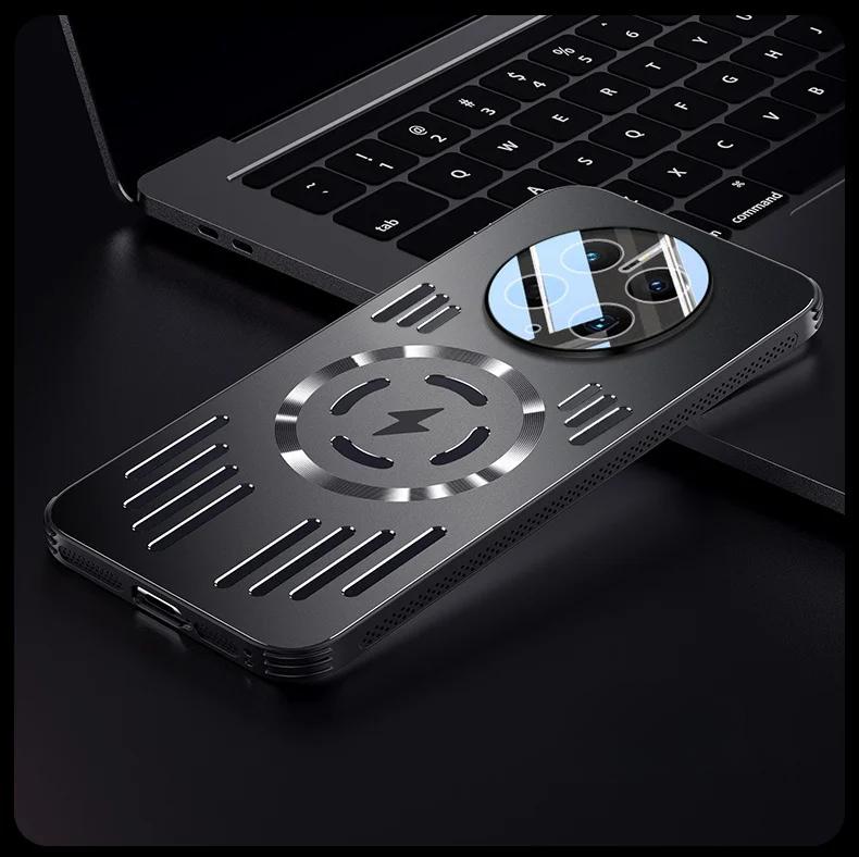 

Металлический теплоотводящий магнитный чехол для Honor X9C Smart Magic 7 Lite 7Pro Magsafe Ударопрочный алюминиевый сплав Твердый чехол-бампер Shell For Magic 7 Lite чёрный