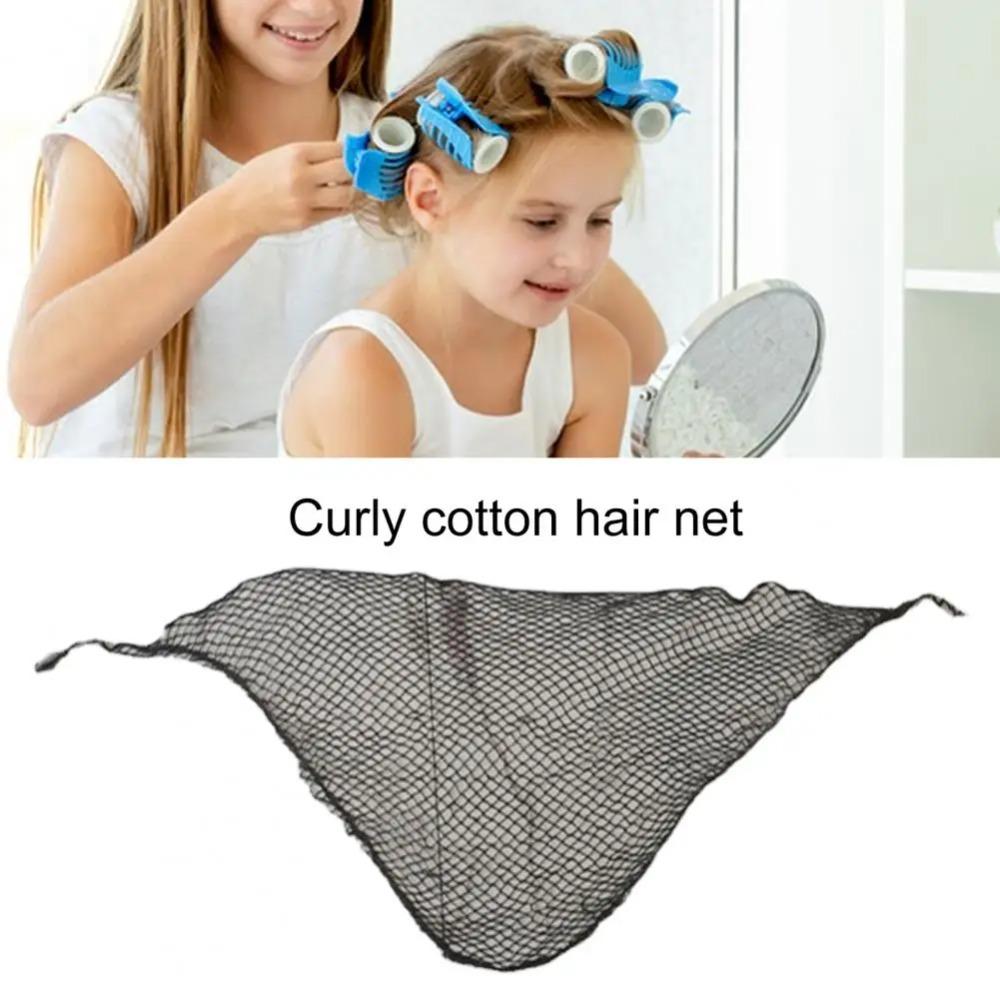 Rolos de malha respirável rede de cabelo multiuso dormir triângulo rede de cabelo crochê rede de cabelo senhora
