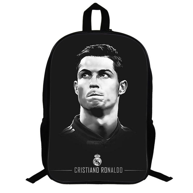 Cristiano Ronaldo Motiv Rucksack Schulkinder 17 Zoll Oxford-Gewebe Doppeltes Träger-Tasche Mit Atmungsaktiven Gepolsterten Trägern