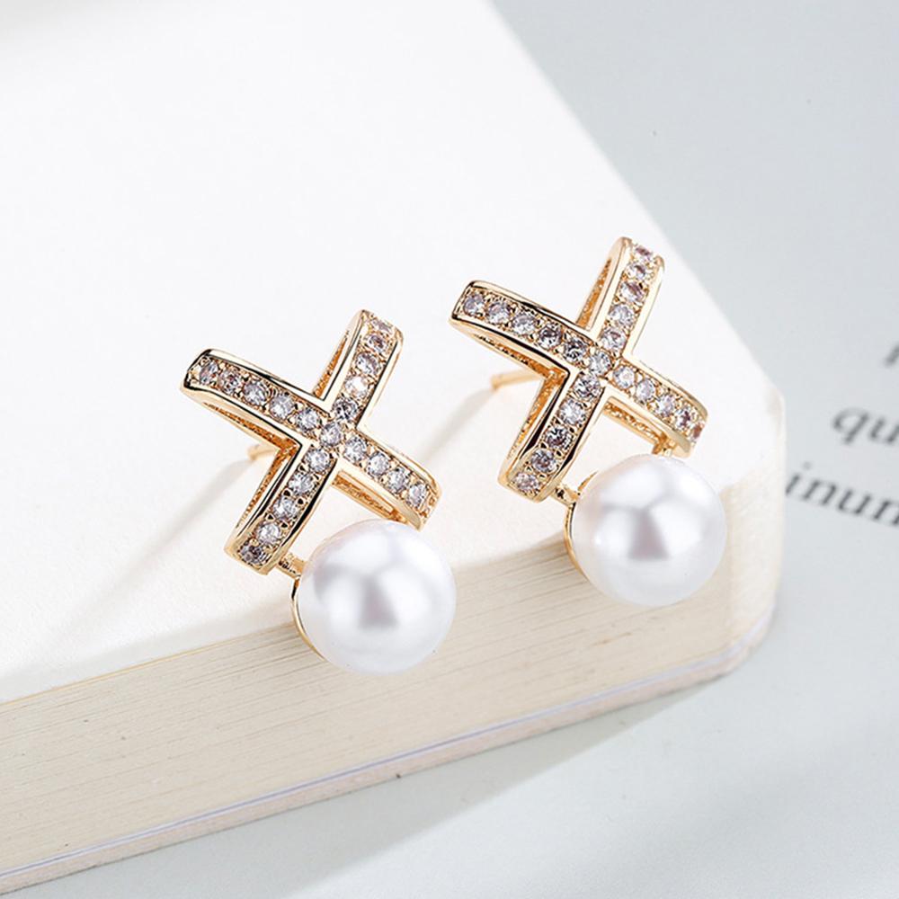 Women Imitation Pearls Earrings S925 Silver Needle Hypoallergenic Earrings for Women Girls Outfit Matching