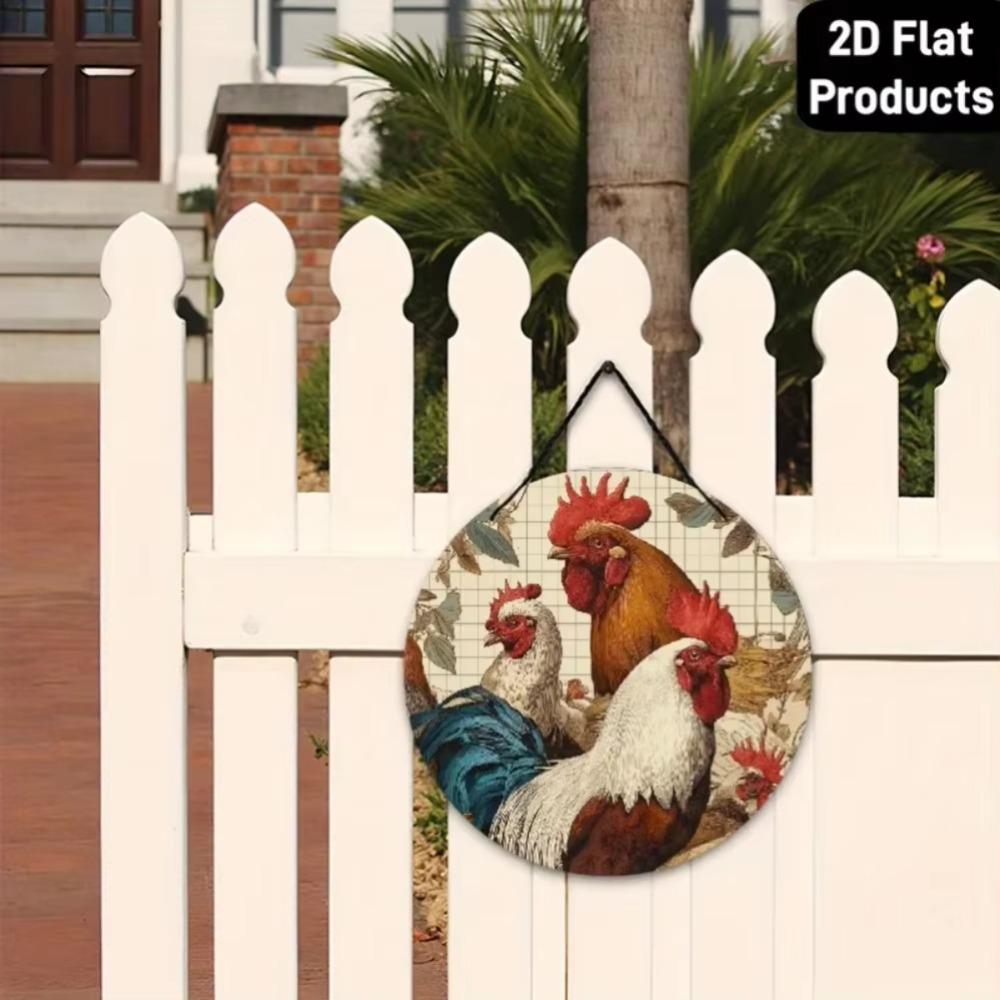 

Вінтажна Металева Настінна Картина Півень Декор Кухні Фермерський Знак 40x30cm маджента