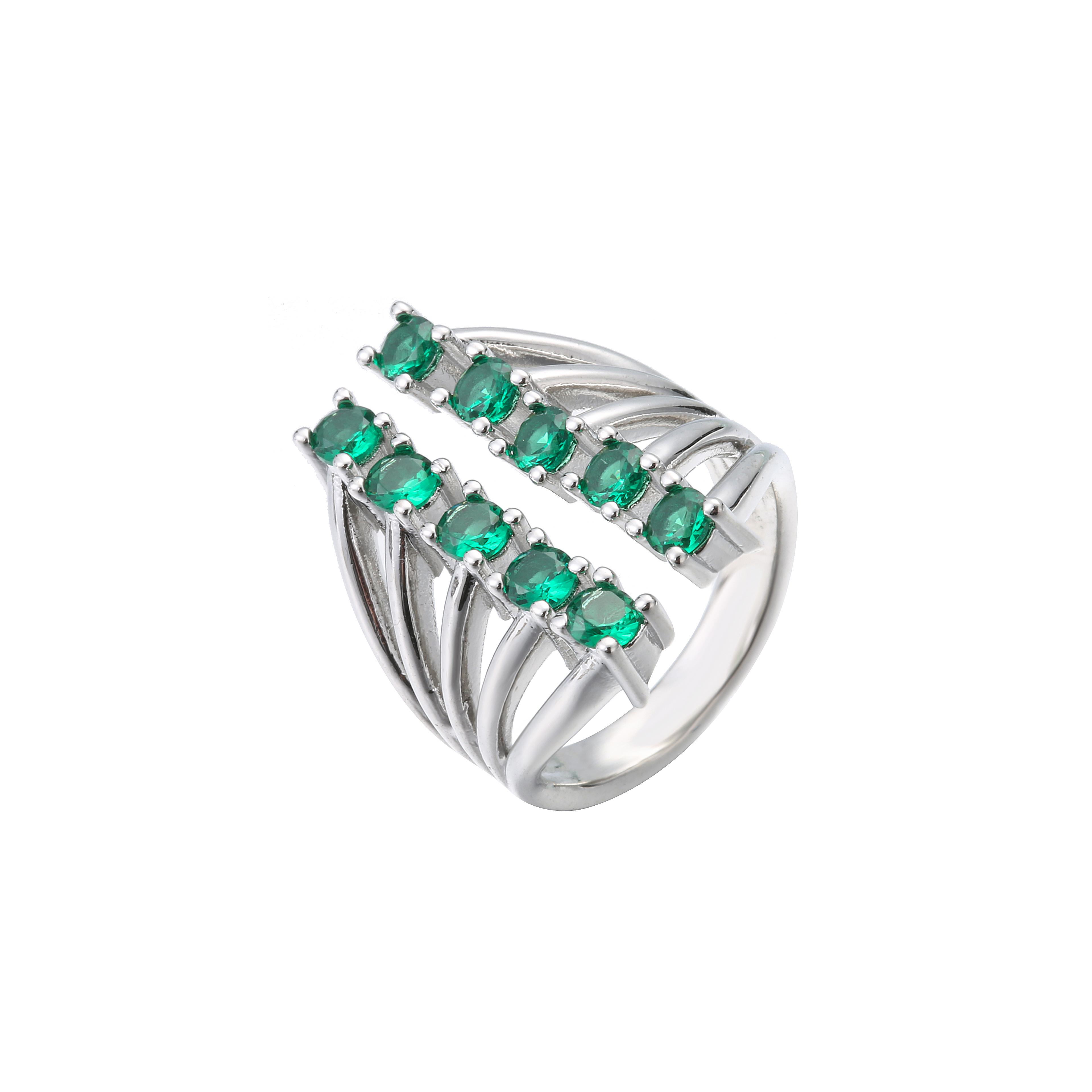 

HECHENG,Trendy Style,Colorful Zircon Open Ring,For Women Geometric Rings,Fashion Brass Zircon Wholesale