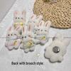 Cartoon Plush Rabbit Doll Brooch - Cute Soft Accessory with Heart Bag