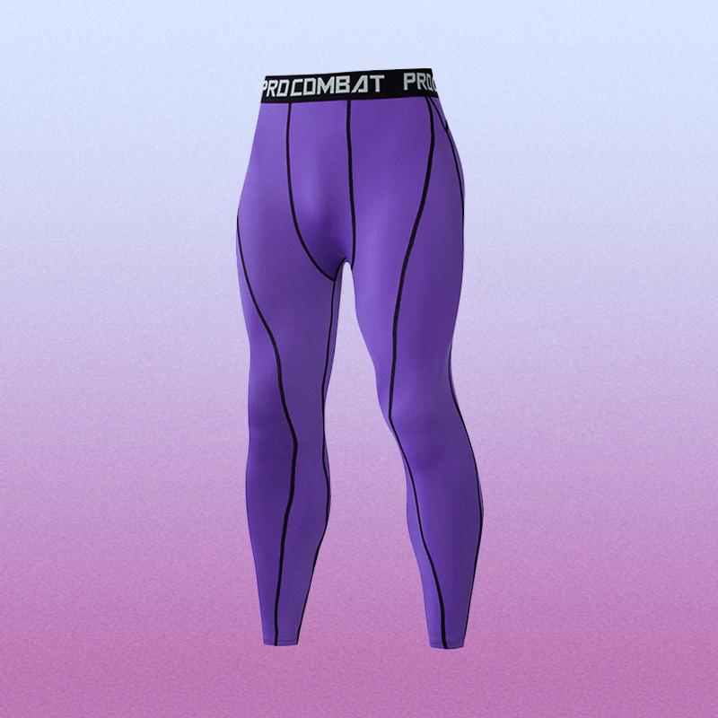 Men's Quick-Dry Compression Sports Pants: Tight, Breathable, High Elasticity for Basketball, Football, Running, and Fitness Training.