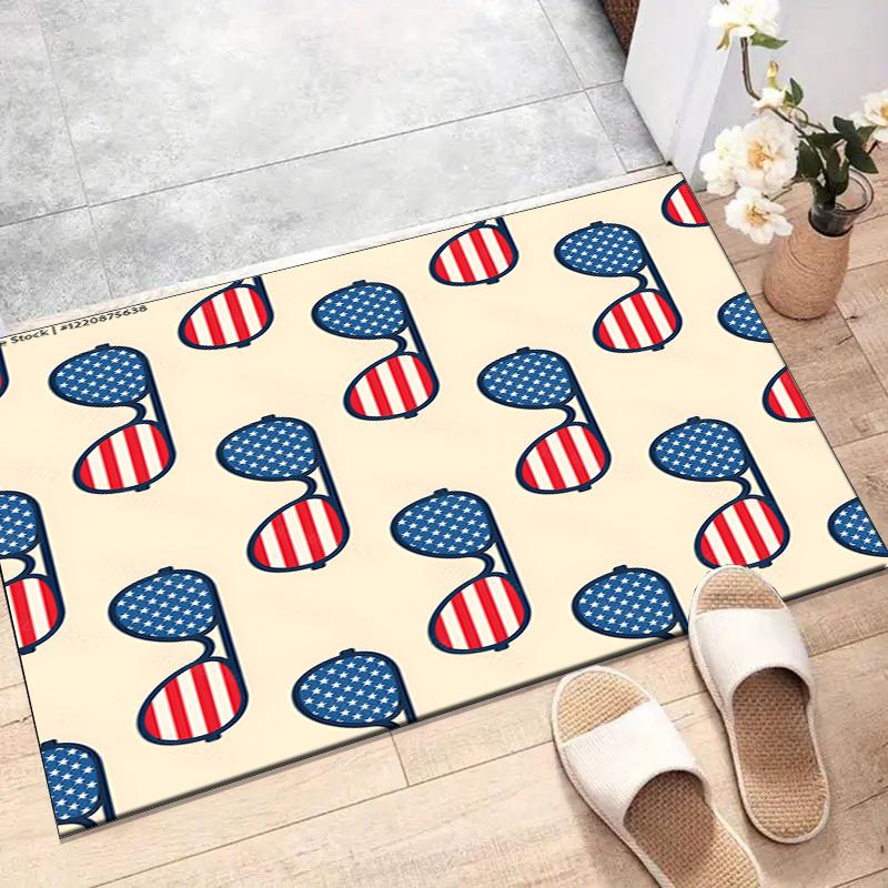 American Flag Polyester Carpet, Soft Indoor Mat for Office Chair, Living Room, Computer Desk - Decorative Home Office Rug Design
