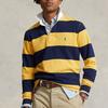 Polo Ralph Lauren SS23 Striped Detail Pullover Long Sleeve Polo Shirt Men Tops Yellow Navy-Blue MNPOKNI16822768-700