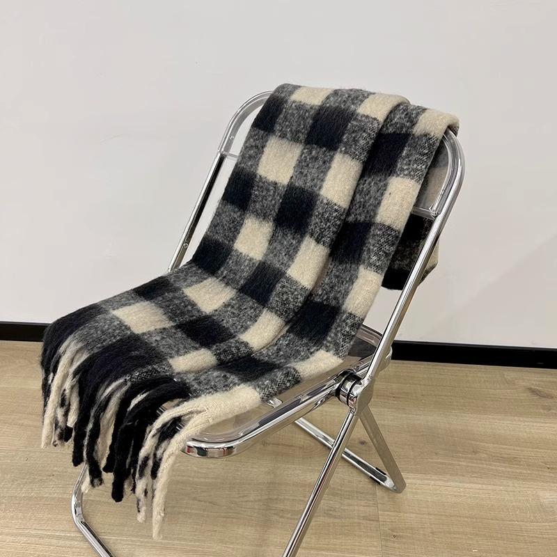 Winter Scarf For Women Cashmere Warm Plaid Pashmina Blanket Wraps Female Thick Soft Bufanda Big Tassel Shawl Long Poncho Echarpe