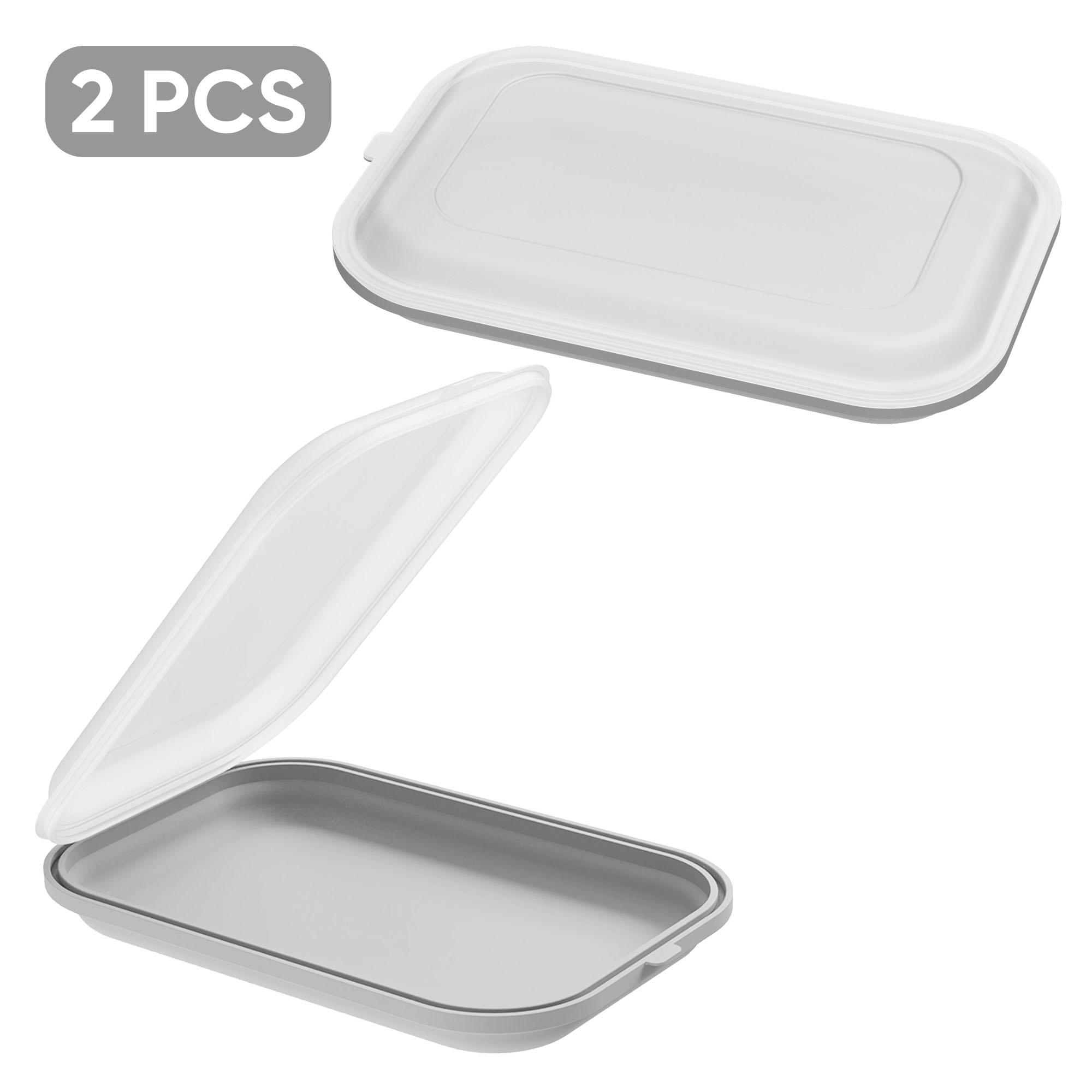 

2pcs Refrigerator Storage Fruit Vegetable Preservation Prepare Dishes Divided Box Reusable Japanese Frozen Meat Packaging Box сірий