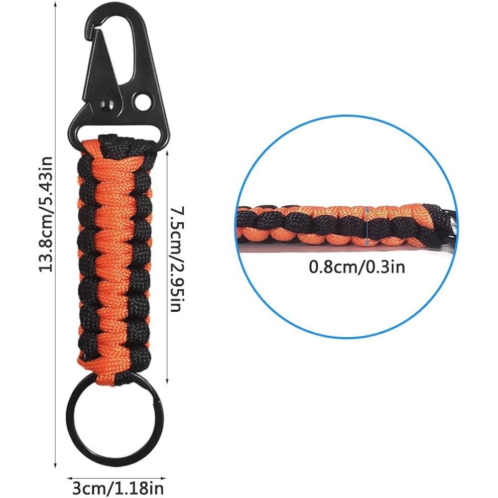 1/3pcs Paracord Keychain Outdoor Camping Hiking Braided Rope Clip Carabiner Mountaineering Outdoor Gadgets Kitted Holder