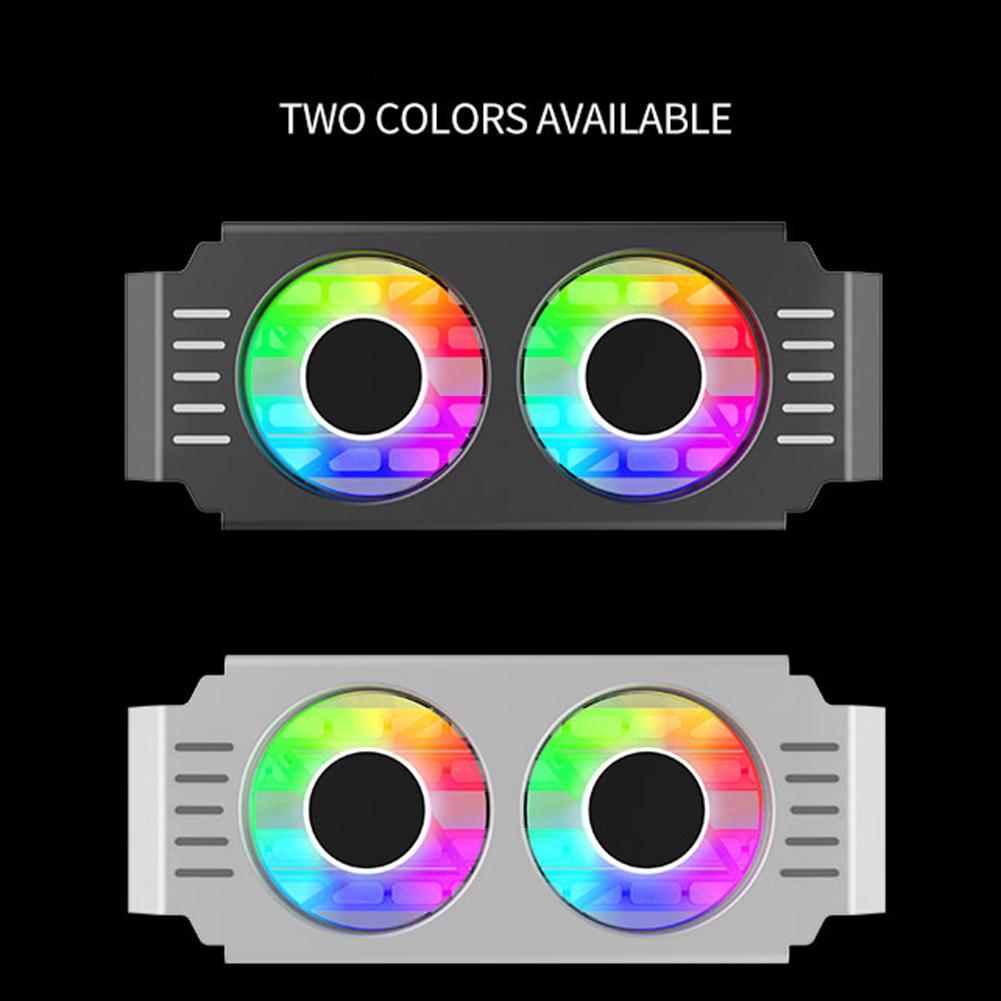 RAM Memory Cooler 4Pin PWM/5V 3Pin ARGB RAM Heatsink Cooler 1000-4500+RPM with Dual 120mm Fan for DDR4 DDR5 Cooling
